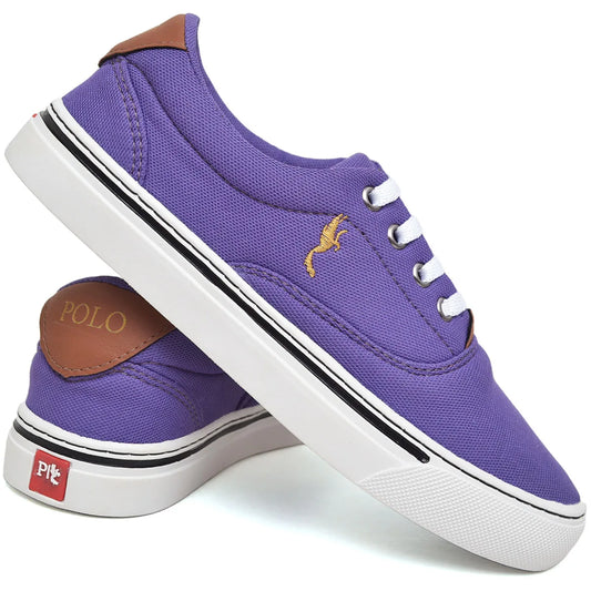 Tênis Feminino Polo Blu Purple Cano Baixo com Relógio Digital