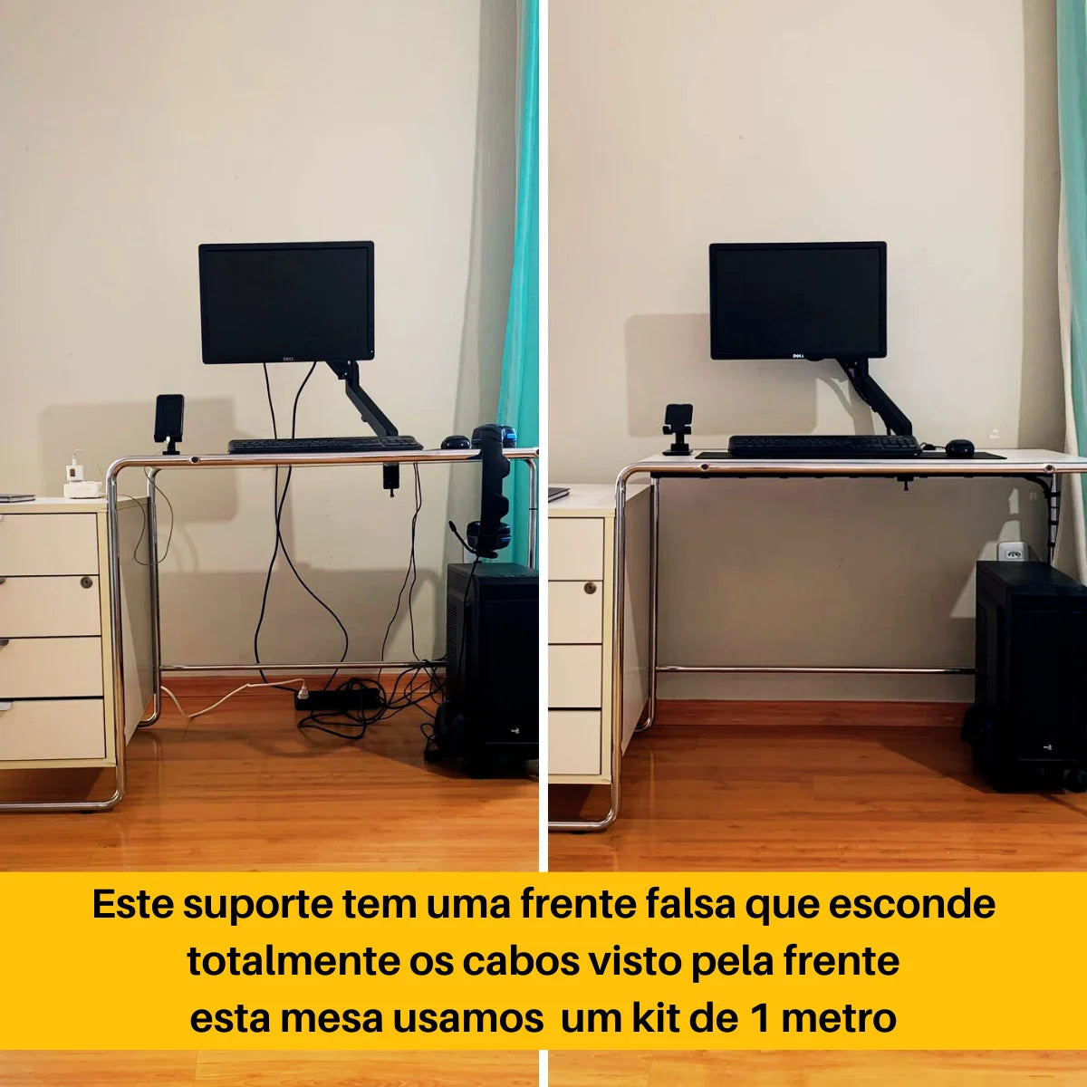 Kit Organizador de Cabos com Trilho – 1 Metro