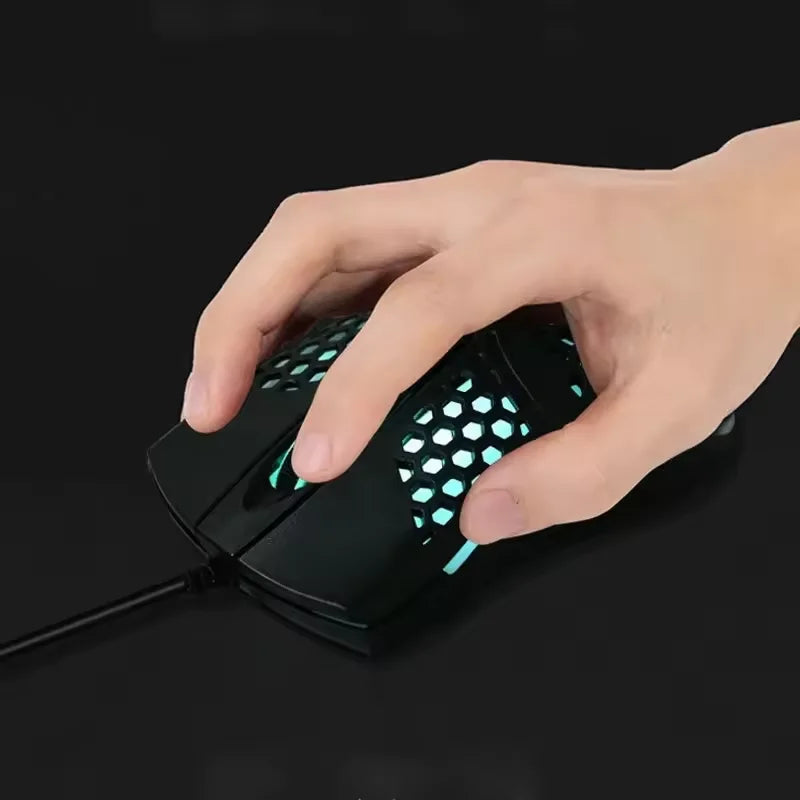 Mouse com Fio USB RGB – Design Moderno, LED Colorido, Alta Precisão