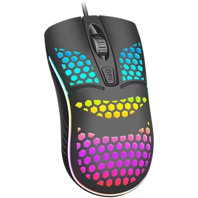 Mouse com Fio USB RGB – Design Moderno, LED Colorido, Alta Precisão