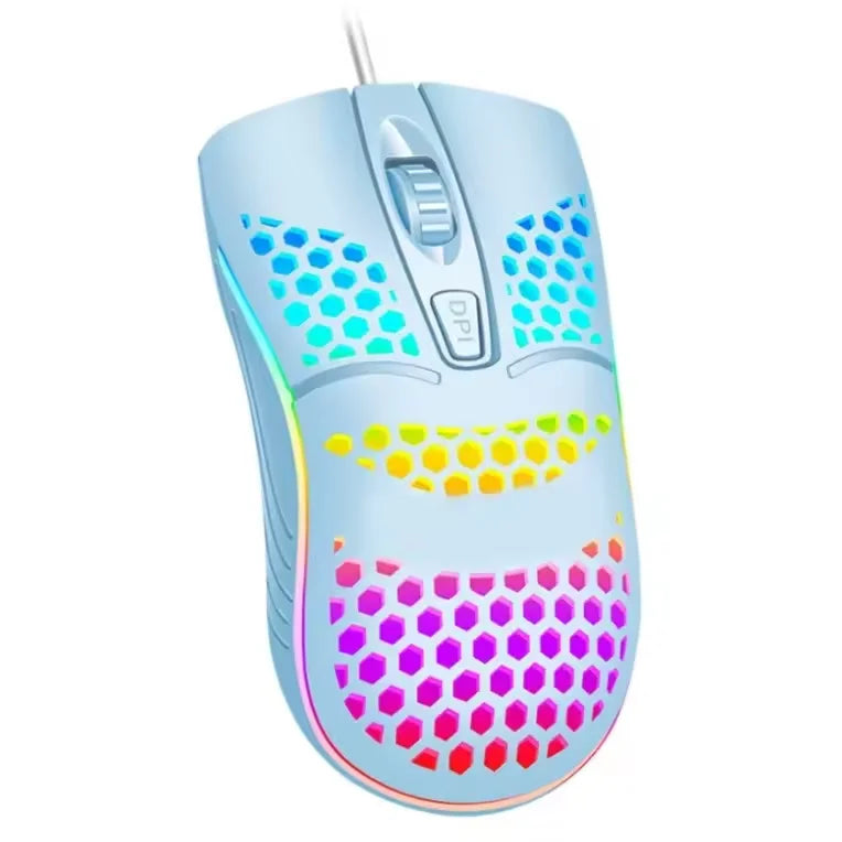 Mouse com Fio USB RGB – Design Moderno, LED Colorido, Alta Precisão
