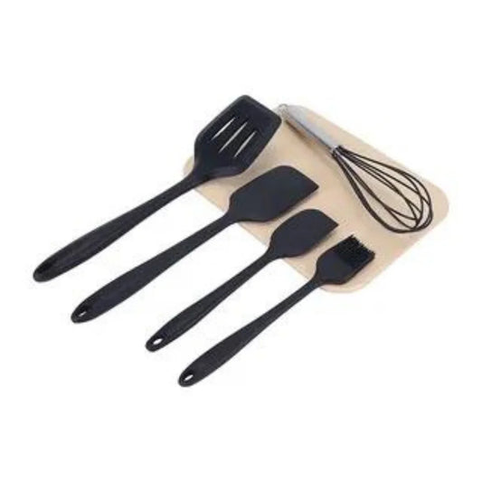 Kit de Utensílios de Silicone (5 Peças) – Cores Sortidas e Alta Durabilidade