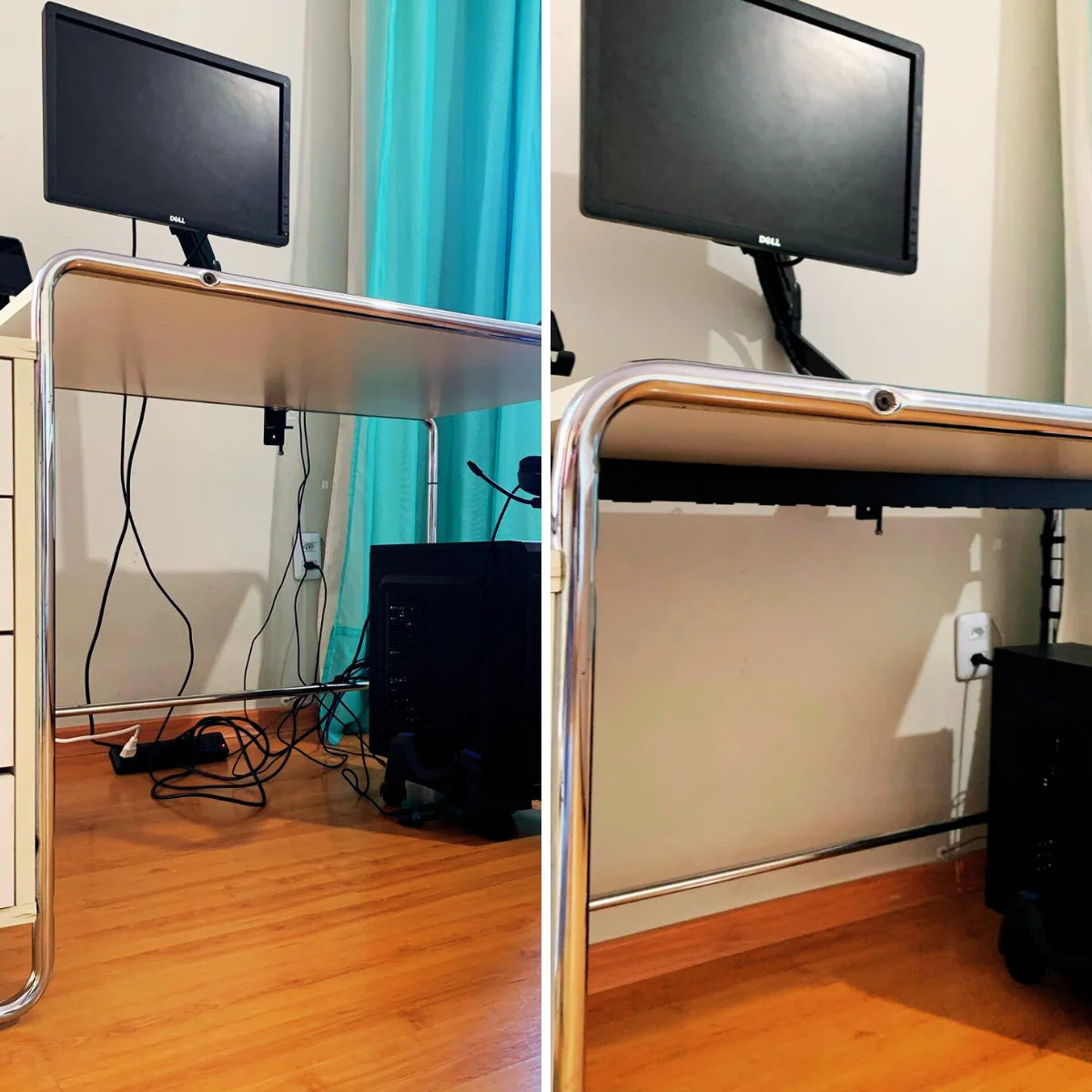 Kit Organizador de Cabos com Trilho – 1 Metro