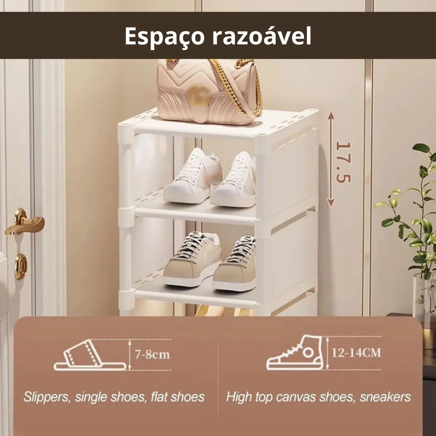 Sapateira Compacta Desmontável de 7 Andares