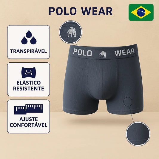 Kit 8 Cuecas Boxer Masculinas Polo Wear em Microfibra – Conforto e Respirabilidade