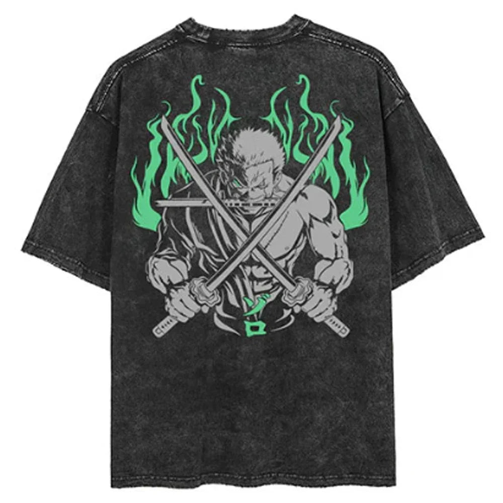 Camiseta Unissex Oversized Estilo Harajuku – Estampa One Piece