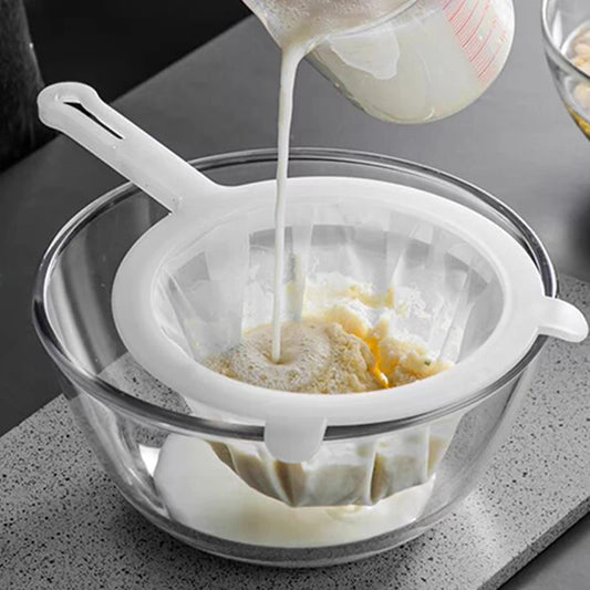 Peneira Fina de Nylon 200 Mesh – Utensílio de Cozinha Multiuso para Suco, Leite de Soja, Café