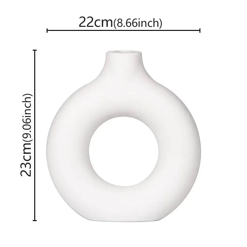 Vaso Decorativo Minimalista em Forma de Donut – Estilo Moderno