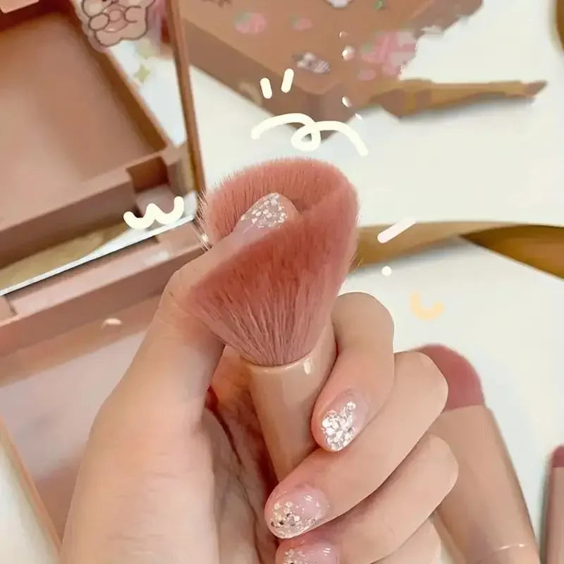 Kit de Pincéis de Maquiagem Portáteis – 5 Peças com Estojo Compacto e Espelho