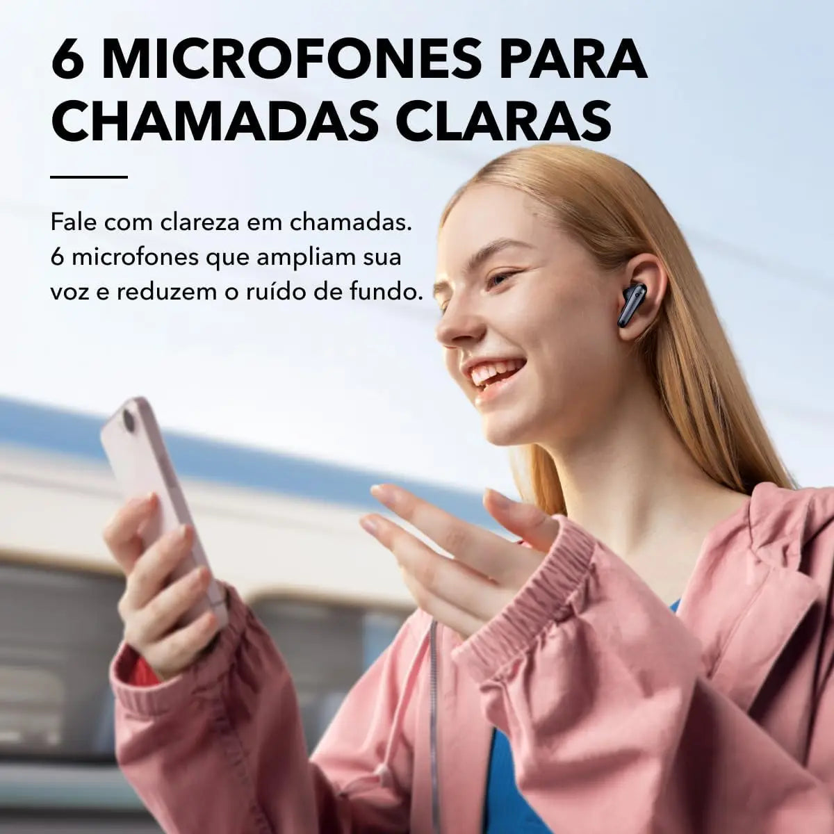 Fones de Ouvido Anker Bluetooth com Cancelamento Ativo de Ruído - Intra-auricular com Estojo de Carga