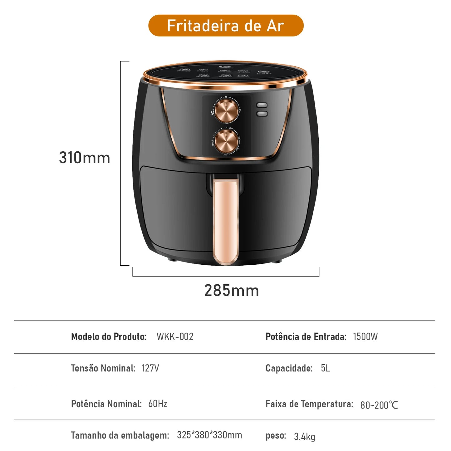 Fritadeira Elétrica sem Óleo COIBEU 5L – 127V