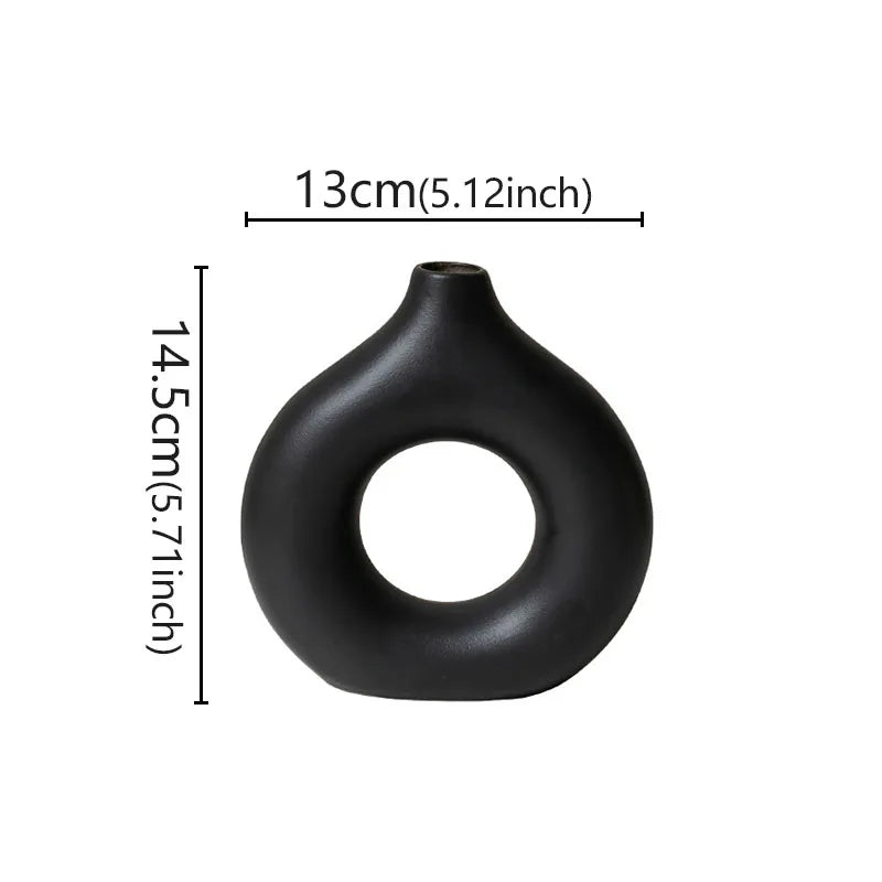 Vaso Decorativo Minimalista em Forma de Donut – Estilo Moderno