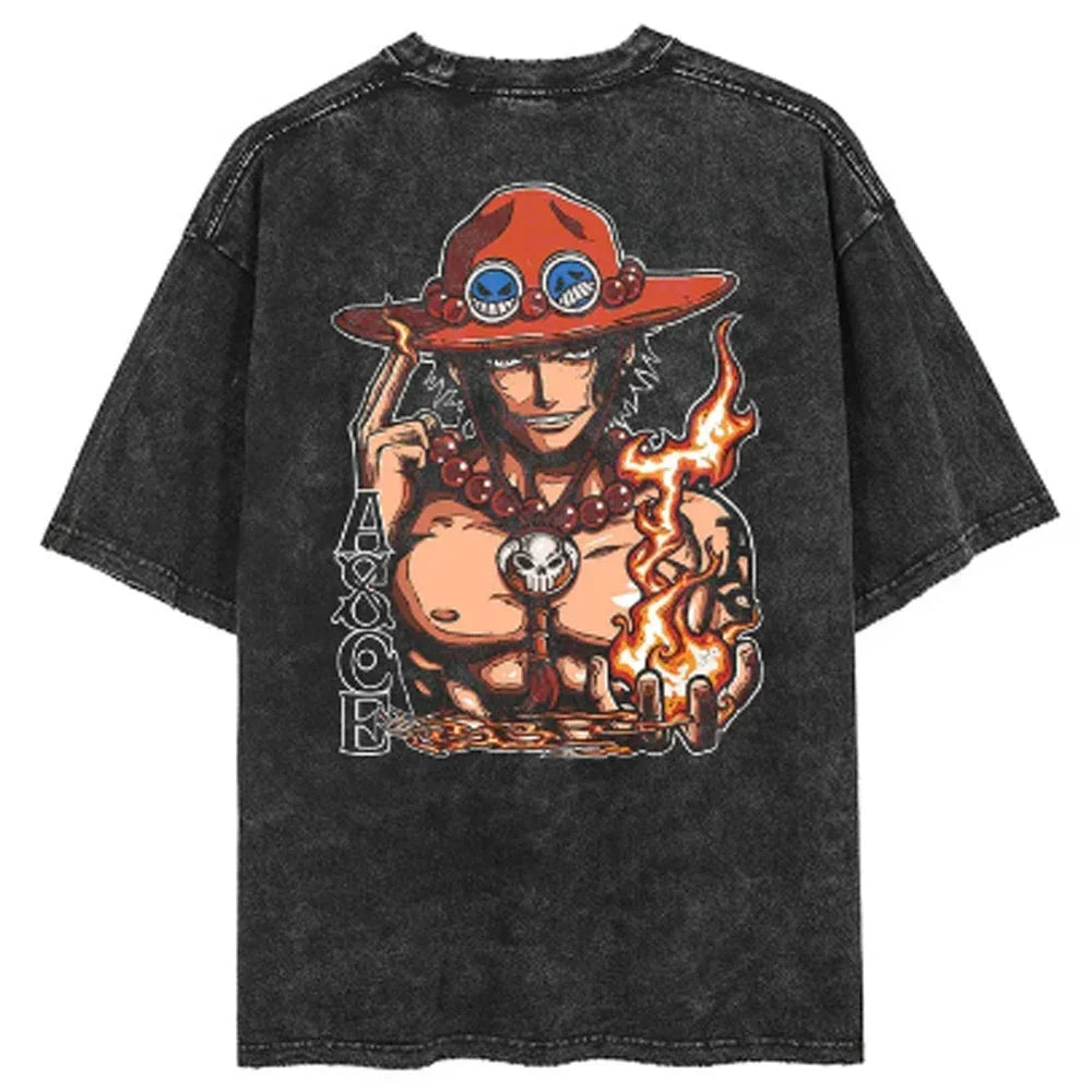 Camiseta Unissex Oversized Estilo Harajuku – Estampa One Piece
