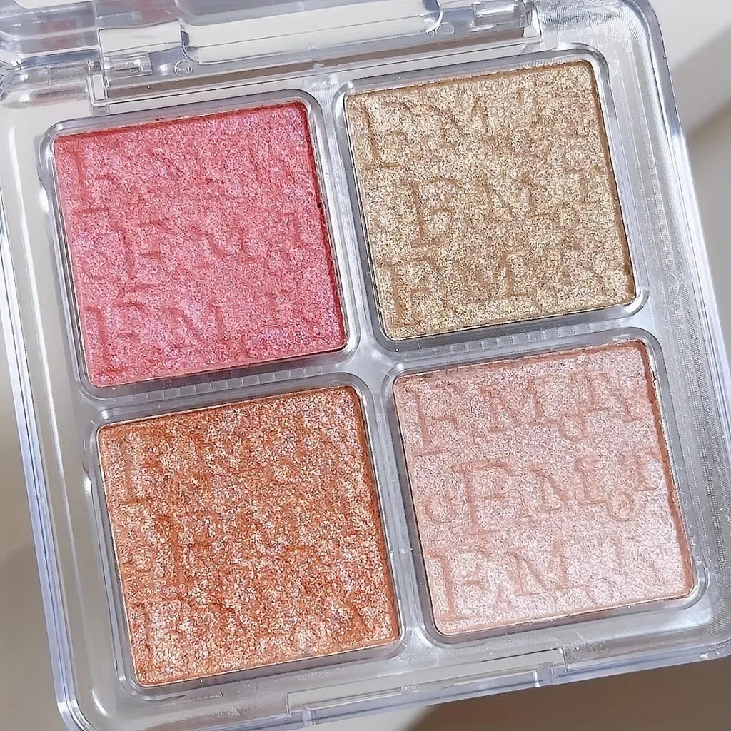Paleta de Iluminador Facial 4 Cores – Glow Natural e à Prova d’Água