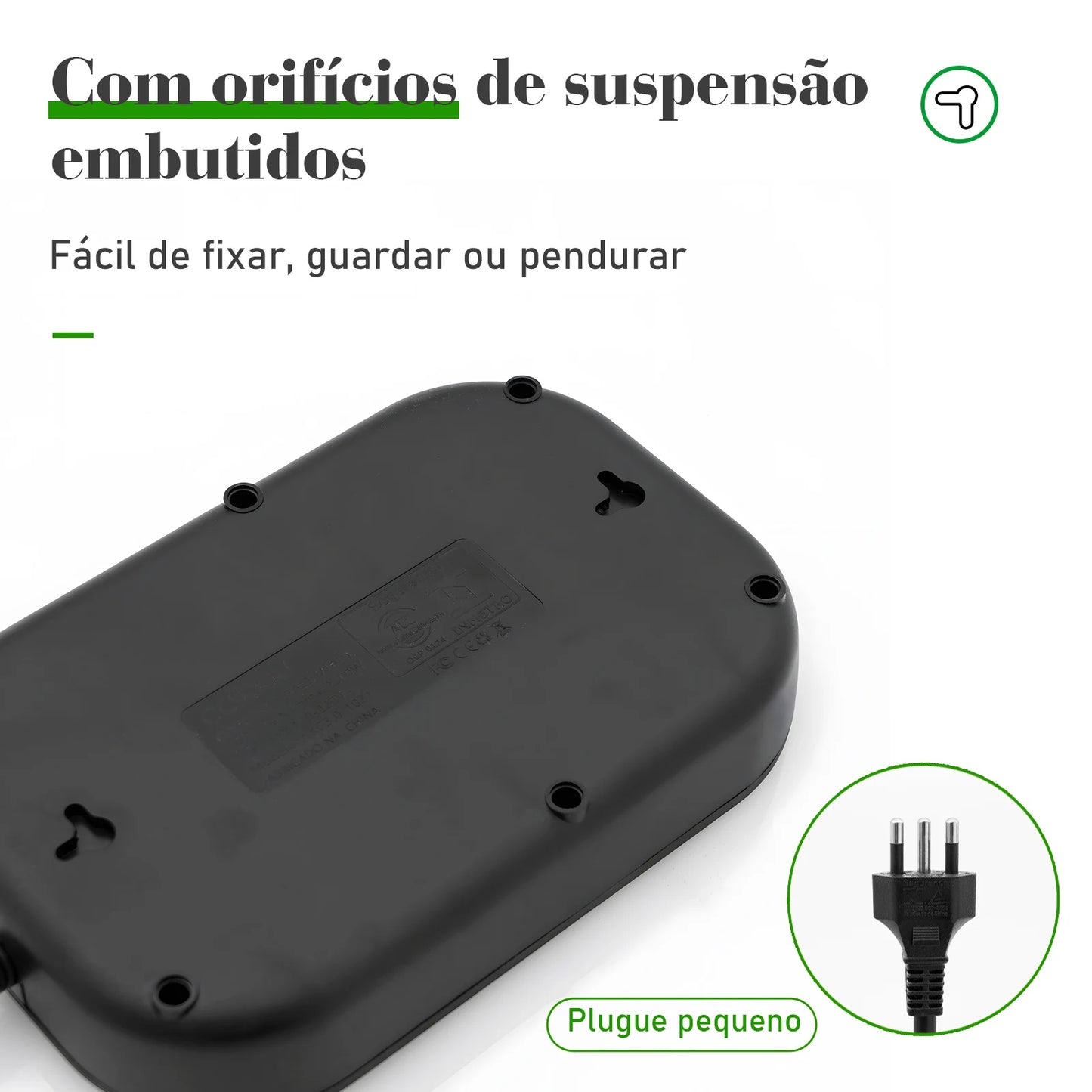 Extensão Elétrica COIBEU com Chave Geral e Proteção contra Sobrecarga – 2m (Plugue Europeu)