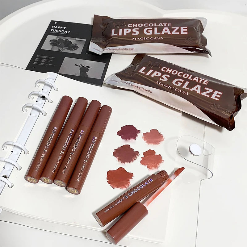 Conjunto 5 Batons Líquidos Chocolate – Efeito Matte Aveludado