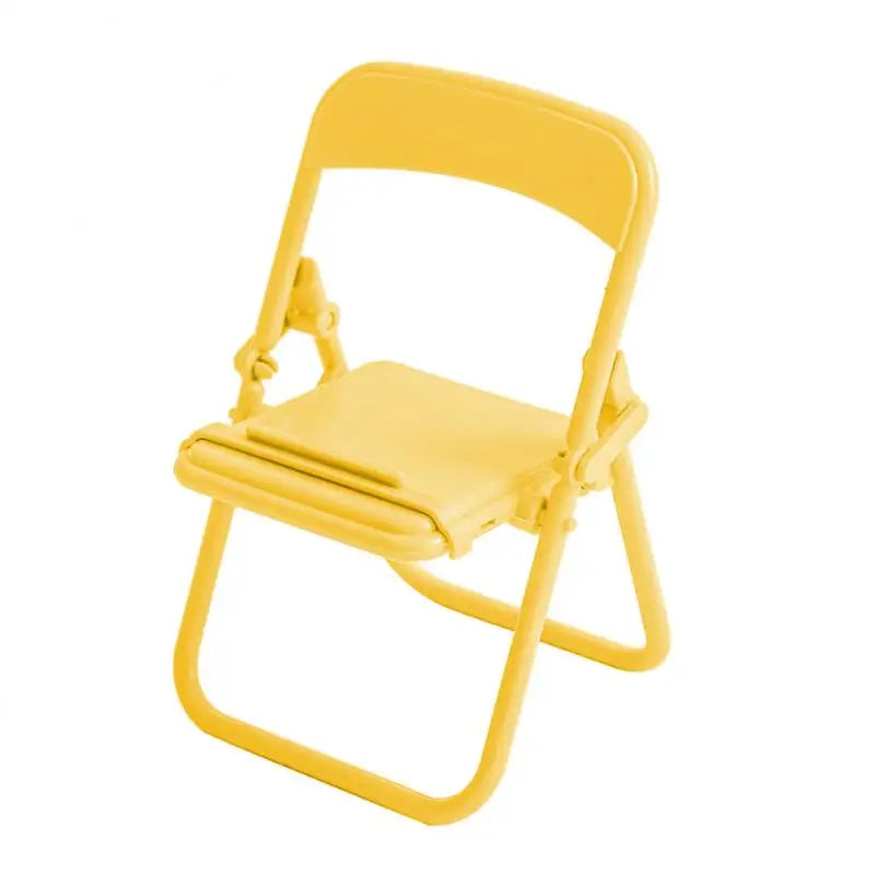 Suporte de Mesa para Celular e Tablet – Mini Cadeira Dobrável e Portátil