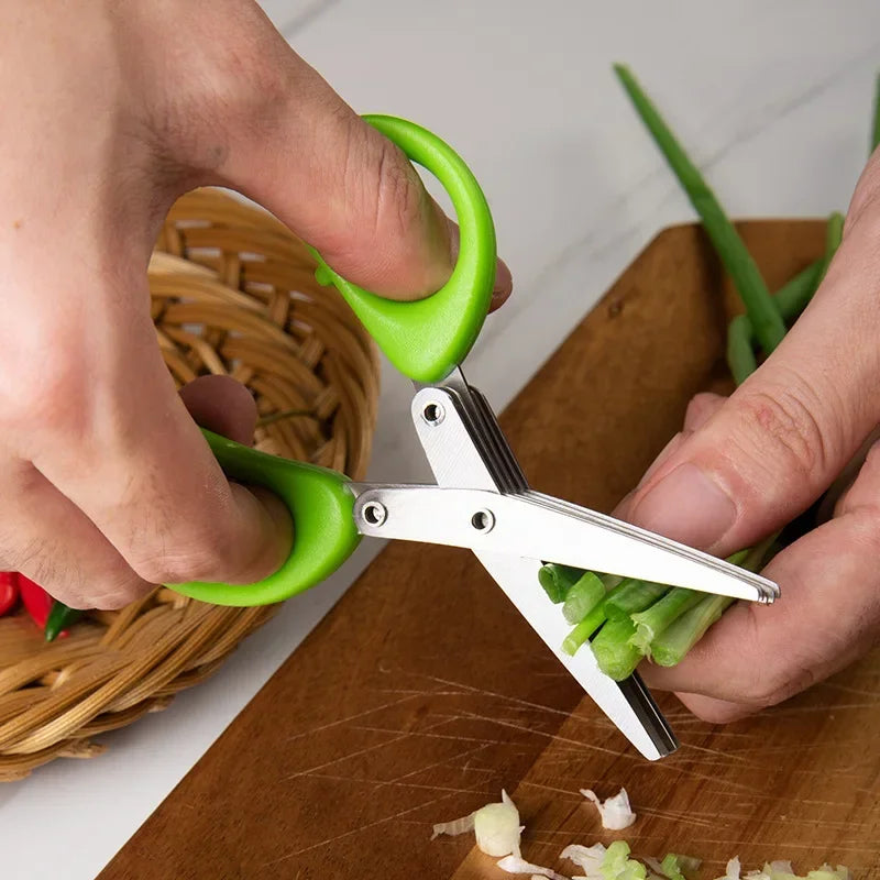 Tesoura de Cozinha Multiuso em Aço Inoxidável – 3 ou 5 Camadas