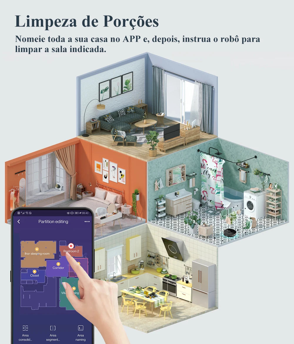 ABIR X8 Robô Aspirador de Pó Inteligente