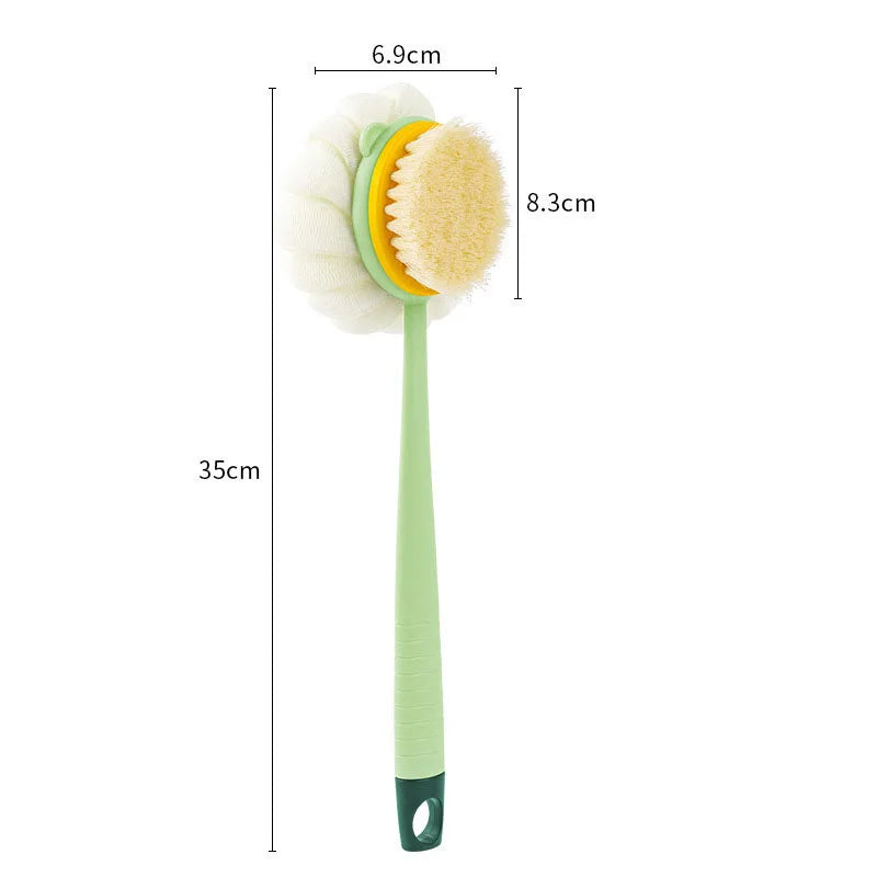 Escova de Banho com Cabo Longo – Esfoliante Corporal com Esponja de Malha