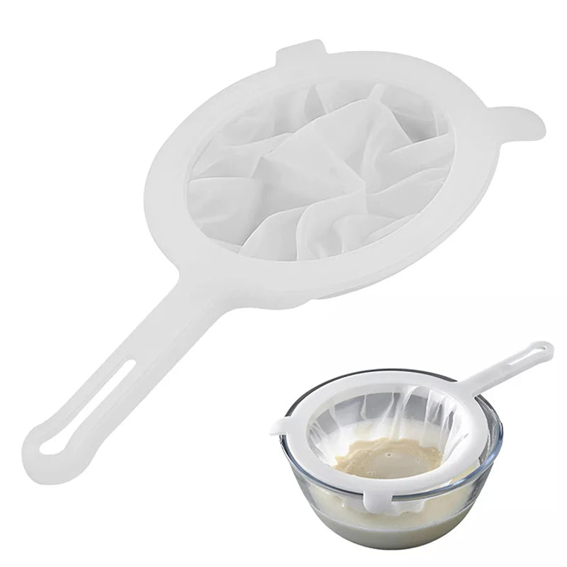 Peneira Fina de Nylon 200 Mesh – Utensílio de Cozinha Multiuso para Suco, Leite de Soja, Café