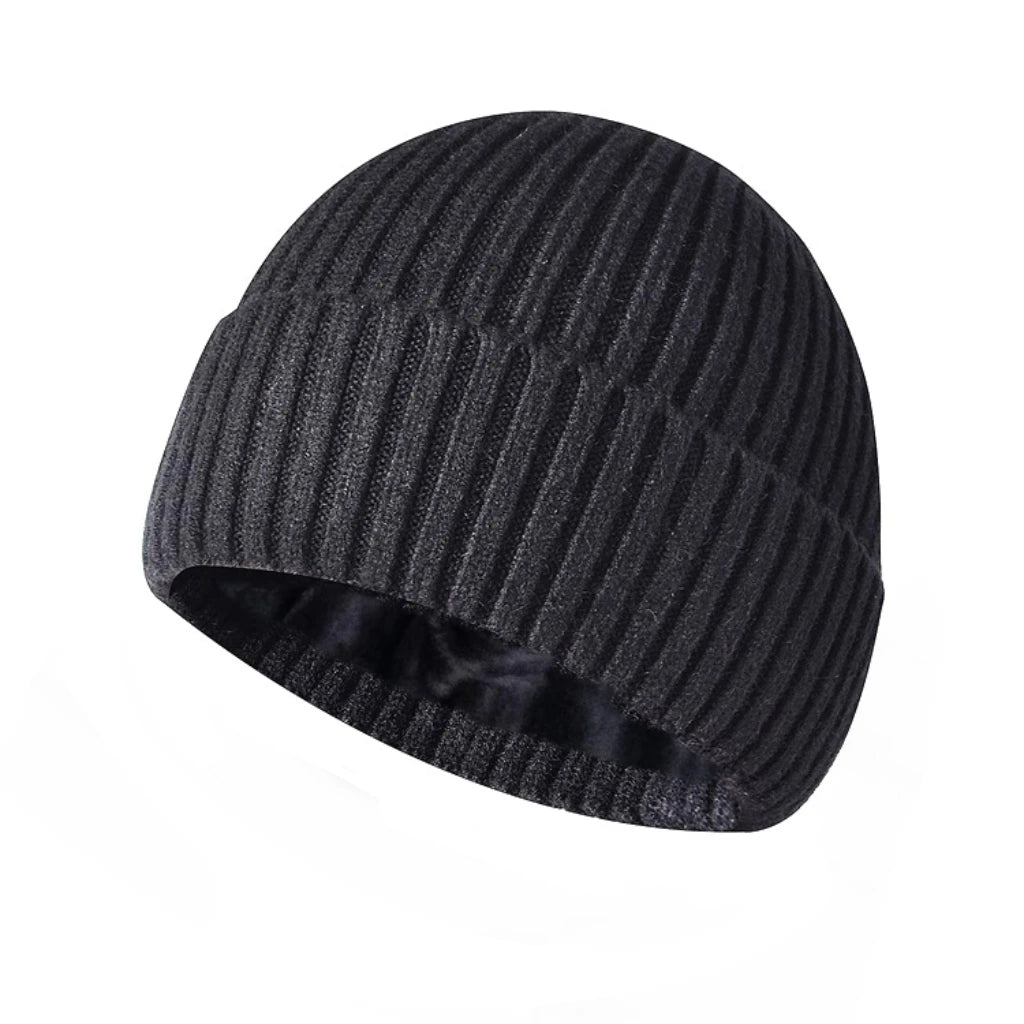 Touca de Lã Grossa com Forro Interno de Veludo – Gorro Unissex para Inverno