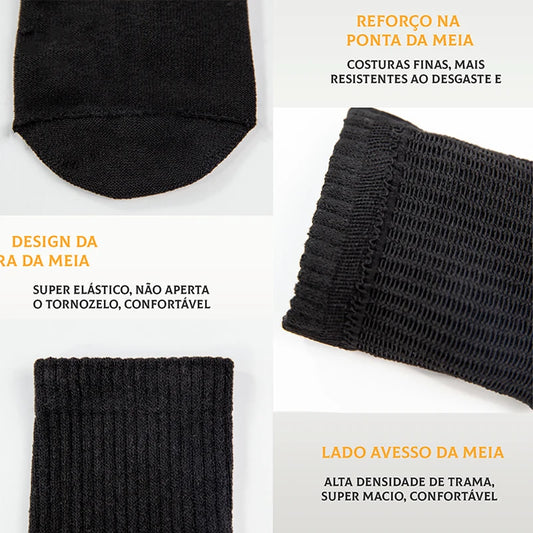 Kit 12 Pares de Meias Masculinas Cano Médio – Algodão Reciclado | Tamanho 40–46