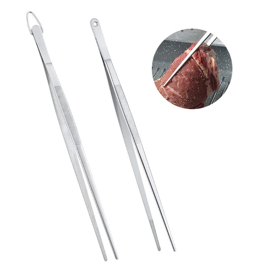Pinça de Cozinha Extra Longa em Aço Inox