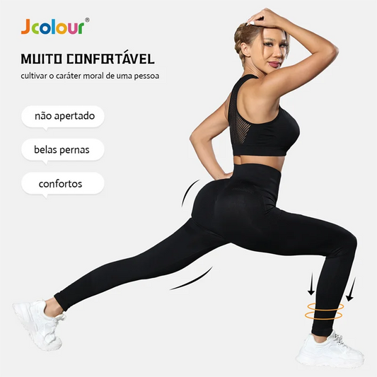 Calça Legging Esportiva Yoga Feminina Cintura Alta