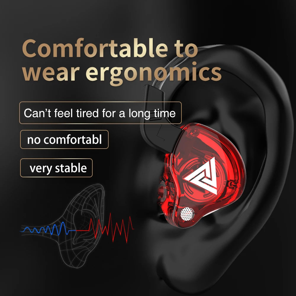 QKZ AK6 – Fone In-Ear Profissional com 6 Drivers Dinâmicos, Áudio Hi-Fi, Graves Poderosos e Microfone Integrado