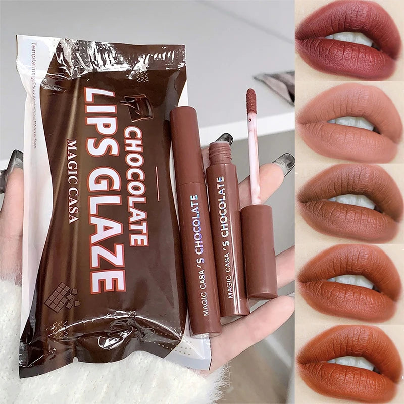 Conjunto 5 Batons Líquidos Chocolate – Efeito Matte Aveludado