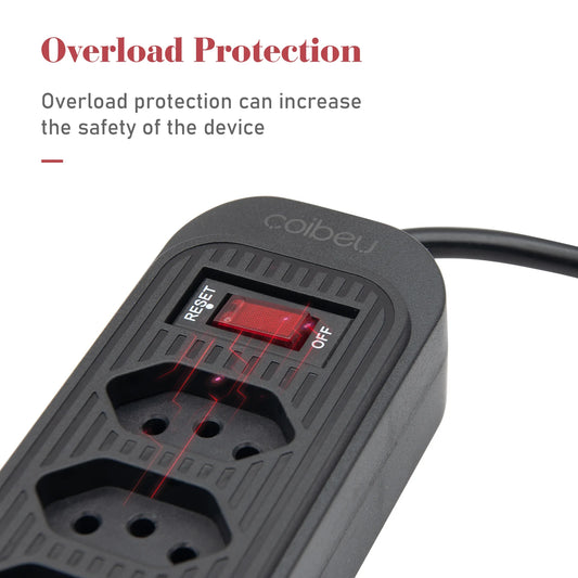 Extensão 4 Tomadas com 3 Portas USB, Cabo 2 Metros, Bivolt 2500W