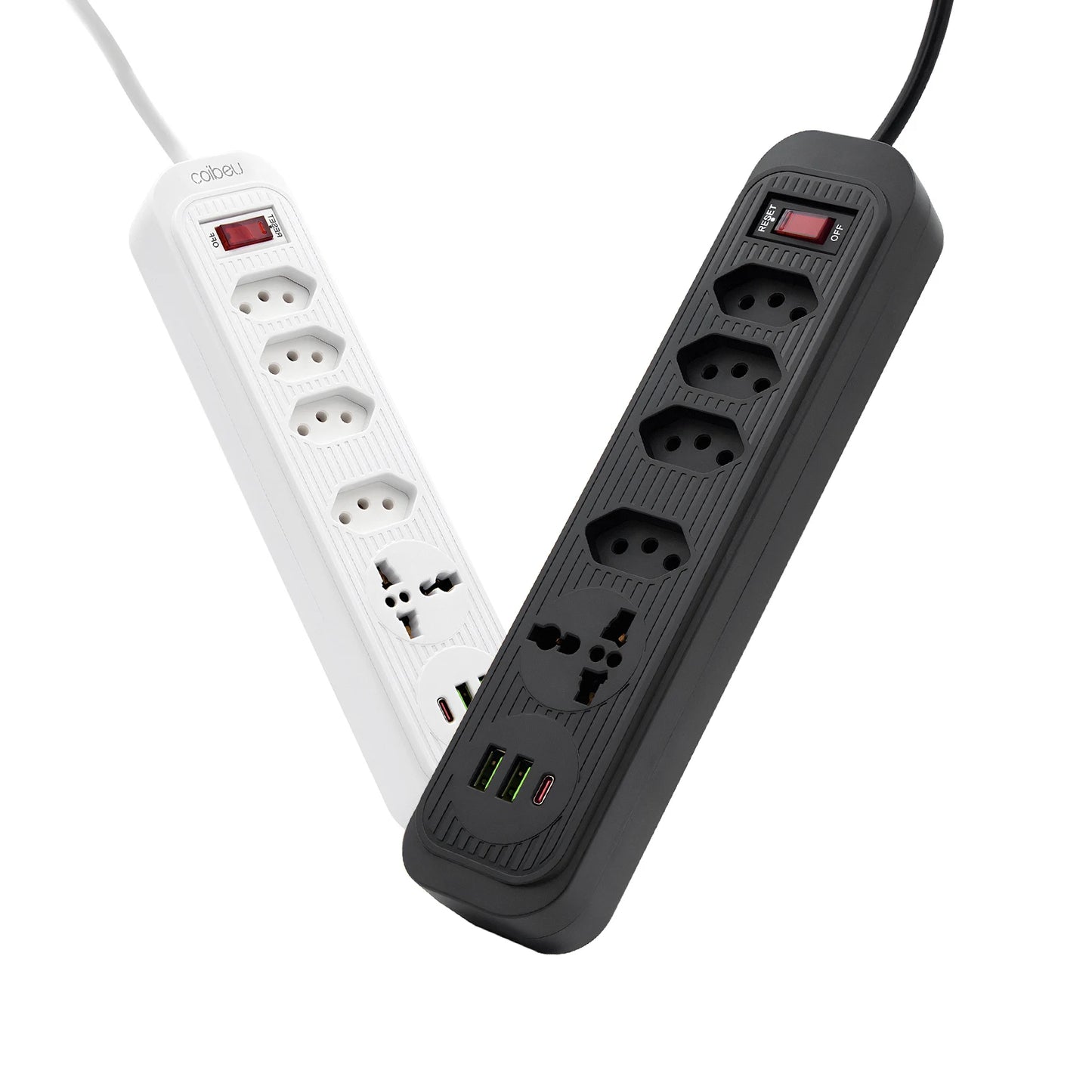 Extensão 4 Tomadas com 3 Portas USB, Cabo 2 Metros, Bivolt 2500W