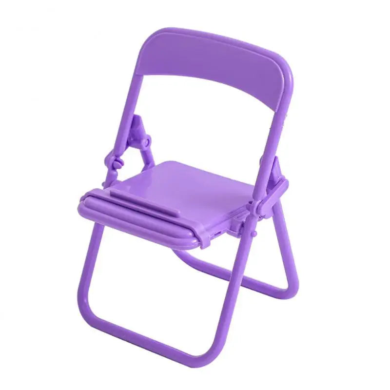 Suporte de Mesa para Celular e Tablet – Mini Cadeira Dobrável e Portátil