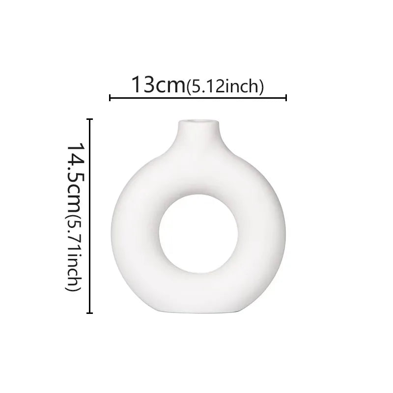 Vaso Decorativo Minimalista em Forma de Donut – Estilo Moderno