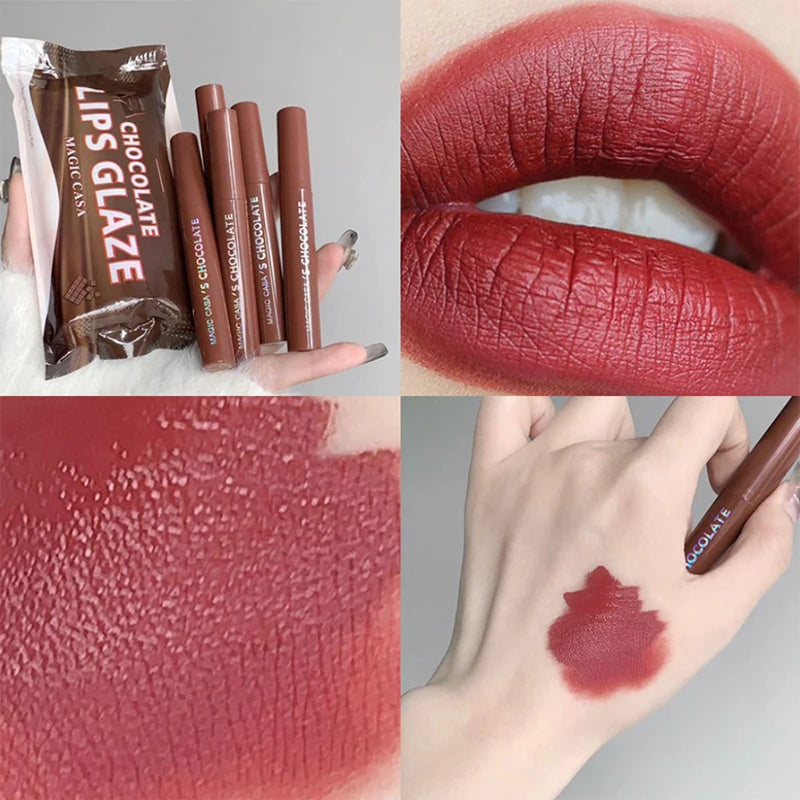 Conjunto 5 Batons Líquidos Chocolate – Efeito Matte Aveludado