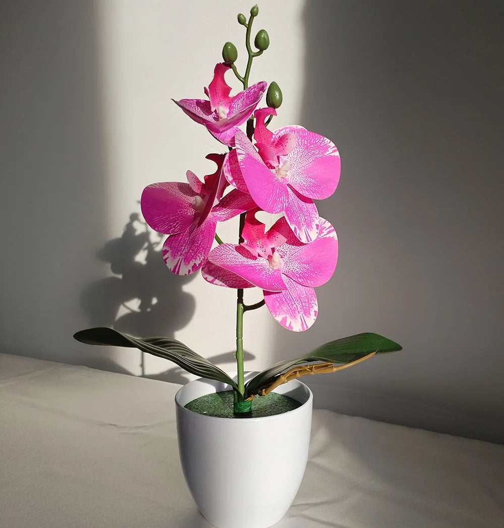 Bonsai Artificial Orquídea Borboleta – Vaso Decorativo para Casa
