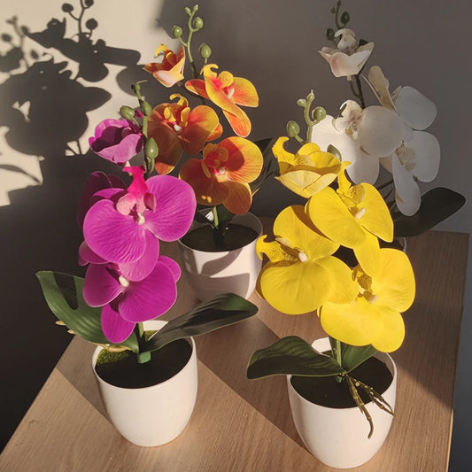 Bonsai Artificial Orquídea Borboleta – Vaso Decorativo para Casa