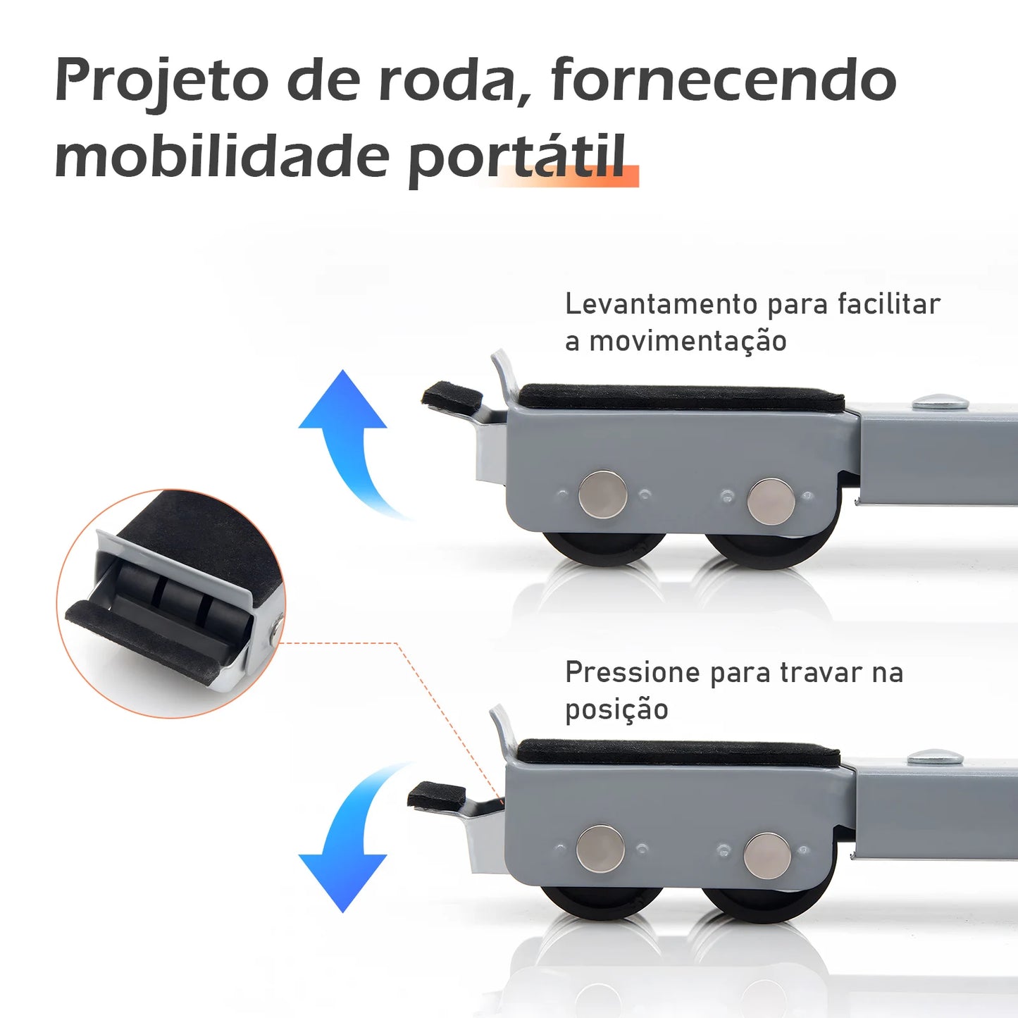 Suporte Universal Ajustável para Geladeira, Máquina de Lavar e Móveis
