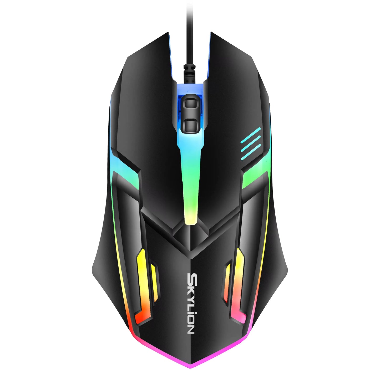 Mouse com Fio SKYLiON F1 – 3 Botões, Iluminação Colorida, Uso para Jogos e Escritório