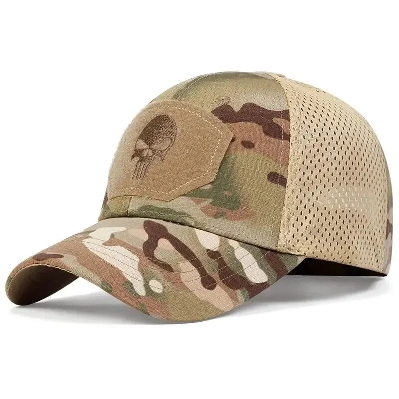 Boné Camuflado Estilo Militar com Proteção Solar