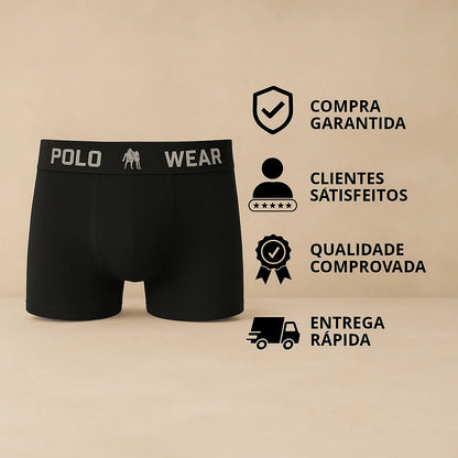 Kit 8 Cuecas Boxer Masculinas Polo Wear em Microfibra – Conforto e Respirabilidade