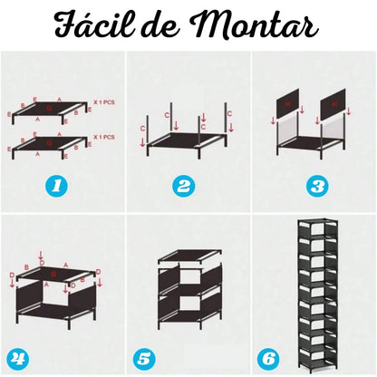 Sapateira Compacta Desmontável de 7 Andares