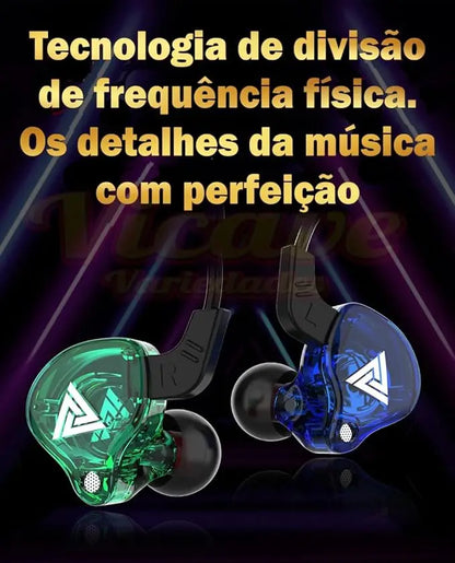 Fone de Ouvido com Fio QKZ AK6 – Hifi Esportivo com Microfone Integrado