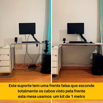 Kit Organizador de Cabos com Trilho – 1 Metro