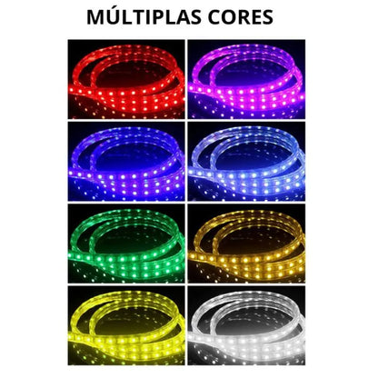 Fita LED RGB 5m com Controle e Fonte (3528W)