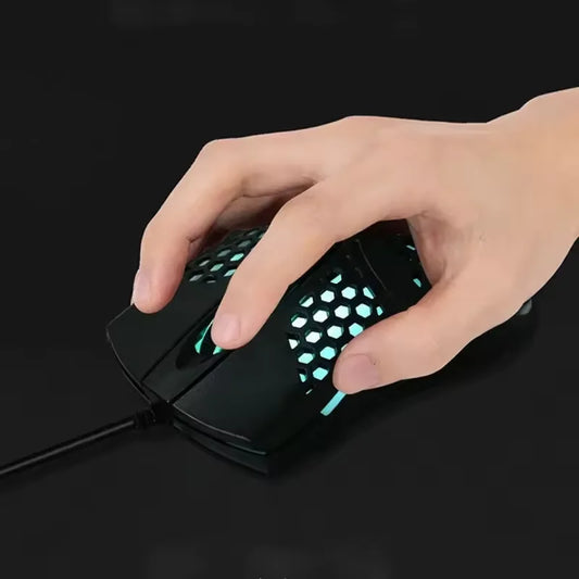 Mouse com Fio USB RGB – Design Moderno, LED Colorido, Alta Precisão
