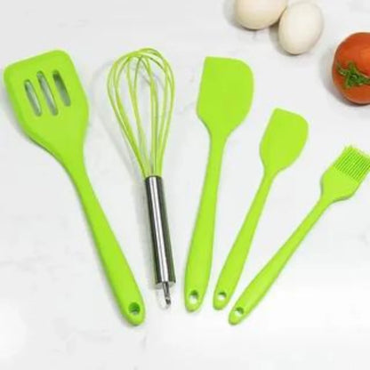 Kit de Utensílios de Silicone (5 Peças) – Cores Sortidas e Alta Durabilidade