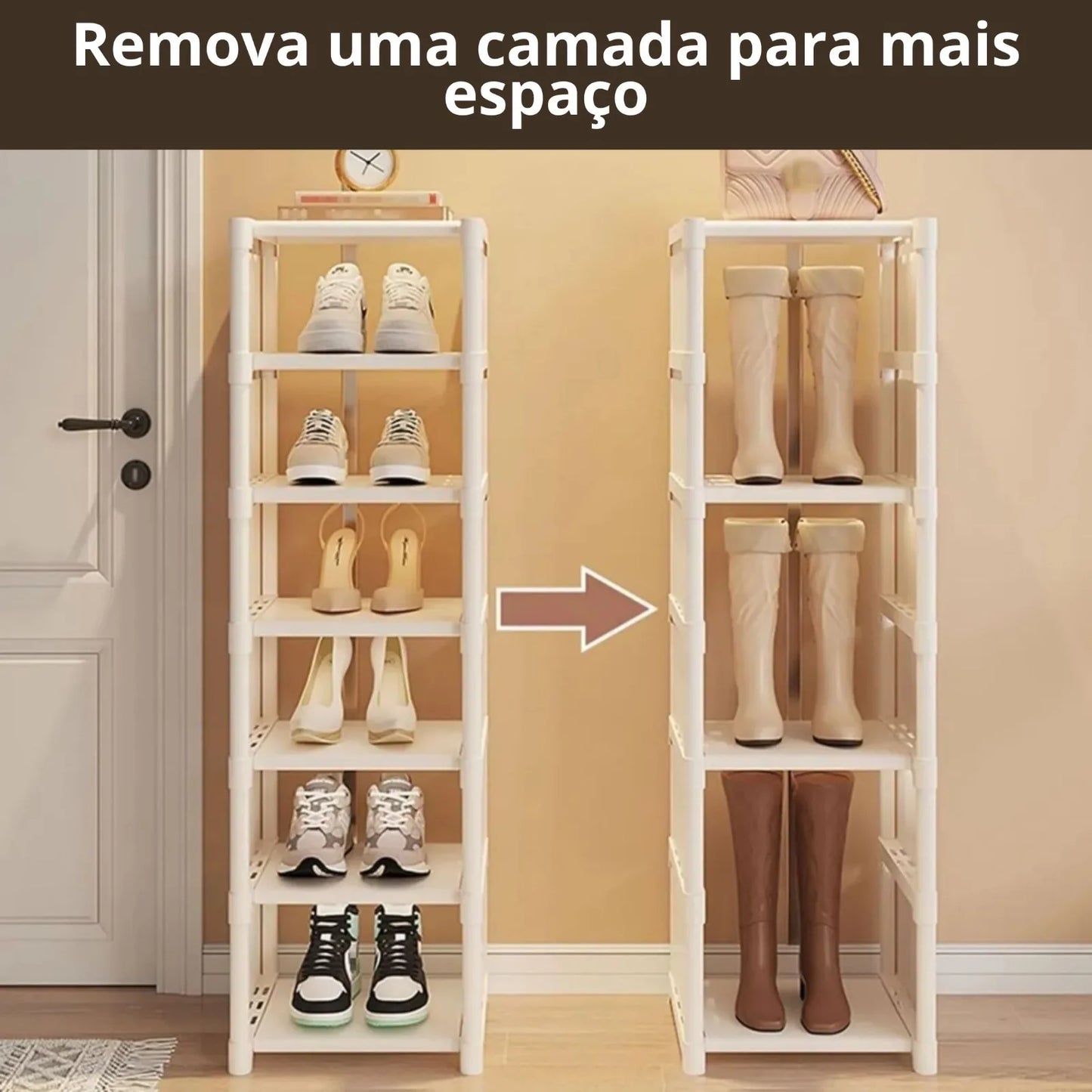 Sapateira Compacta Desmontável de 7 Andares