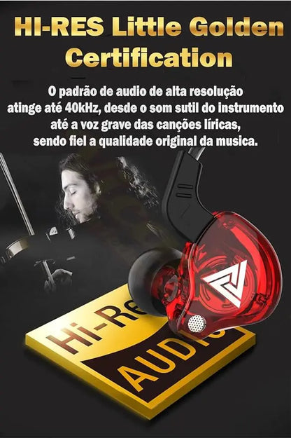 Fone de Ouvido com Fio QKZ AK6 – Hifi Esportivo com Microfone Integrado